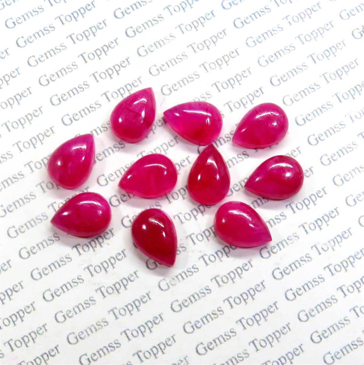 Ruby 9x12 mm Pear Cabochon